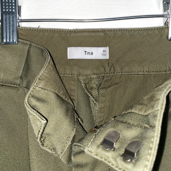 TNA Khaki Green Raw Edge Pants - Picture 2 of 2